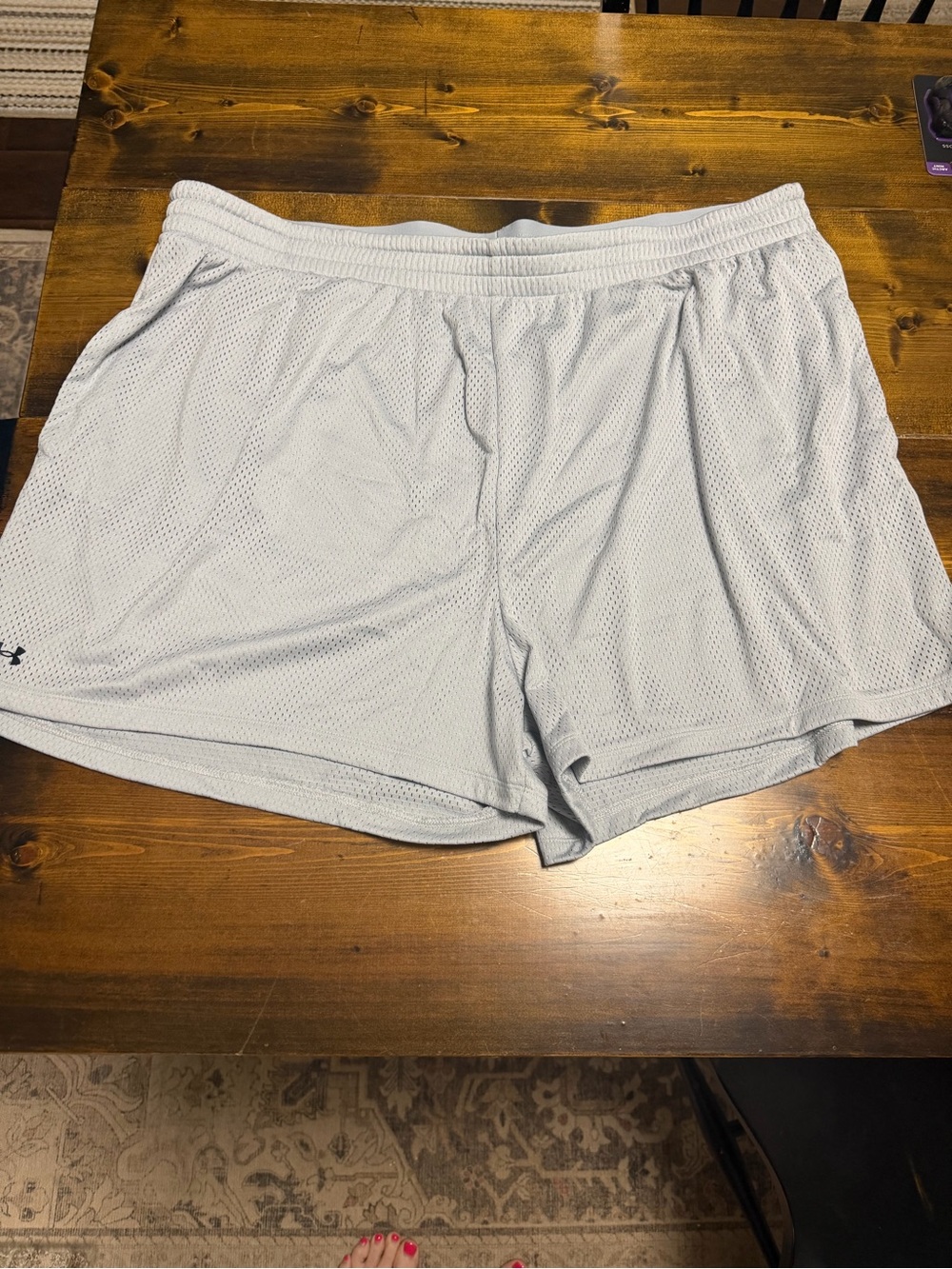 Under Armour Women's Light Gray Mesh Athletic Shorts